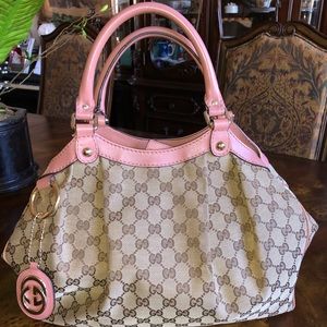 Authentic Gucci GG Sukey/Sukey Pink Hobo HandPurse